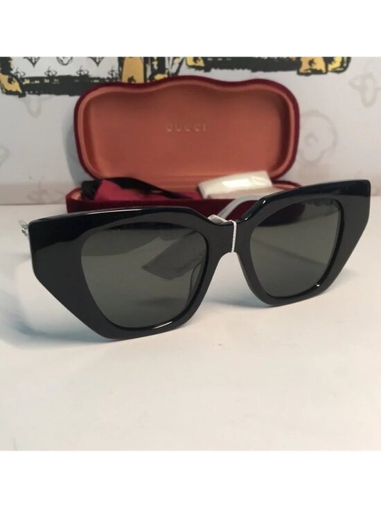 New Authentic Gucci Black Cat-Eye Sunglasses GG0641s 001 main image 4